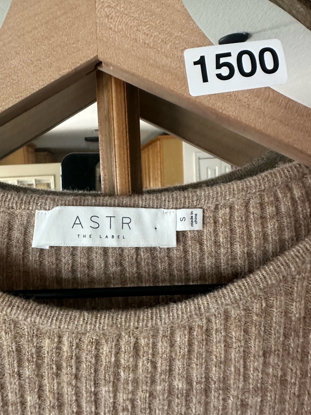ASTR The Label Tan Rib Knit Side Button Slit Midi Sweater Dress Size Small - Picture 7 of 10